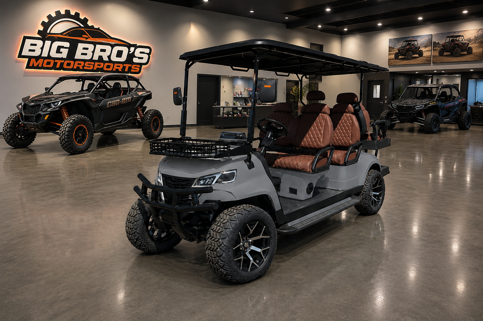 2026 Big Bros 6-Passenger Lifted Electric Golf Cart - Factory Gray